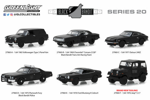 Greenlight Black Bandit Series 1969 Chevrolet Camaro Z 28 Modelmatic