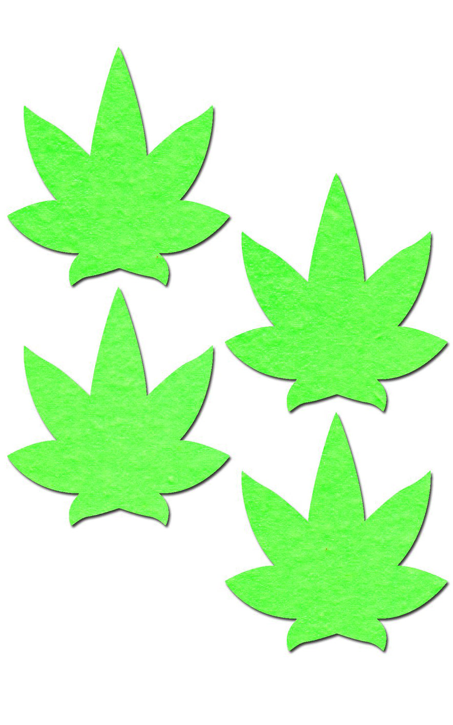 Petite Pasties: Two-Pair of Small Glowing Pot Leaf  Pasties