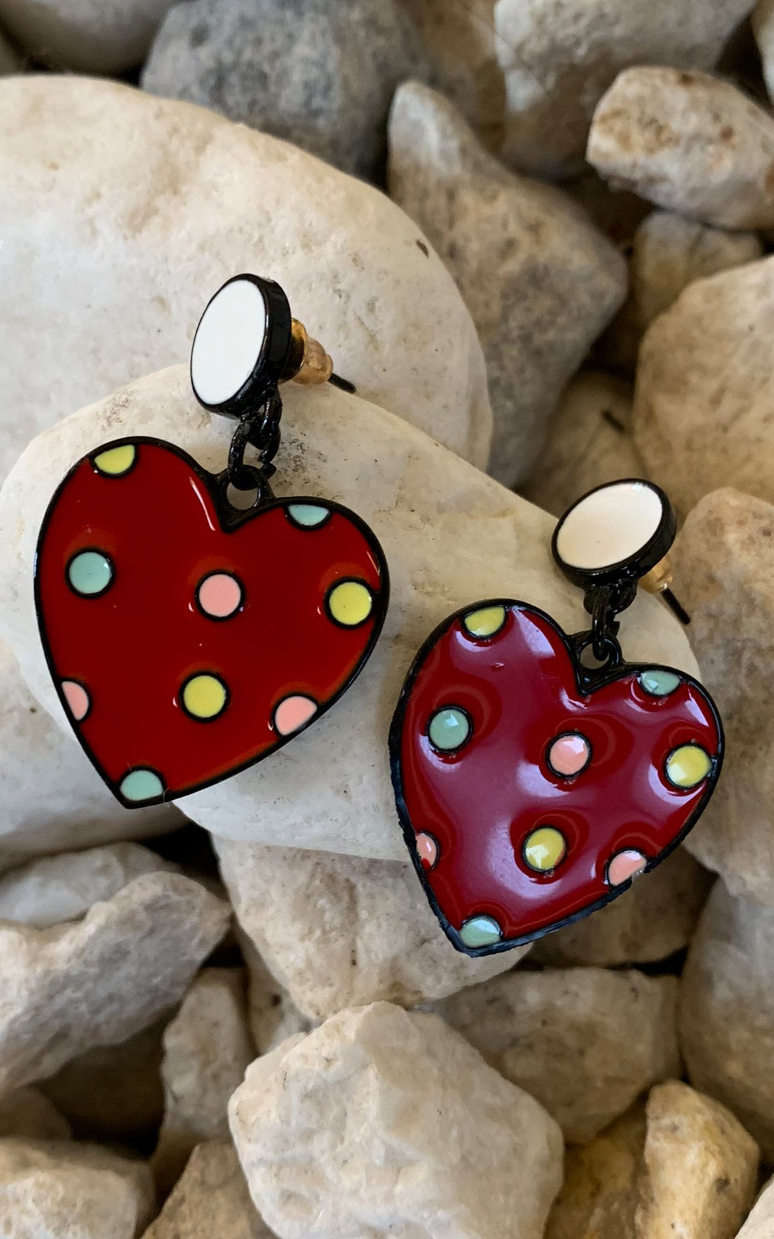 Earring: Polkadot Hearts