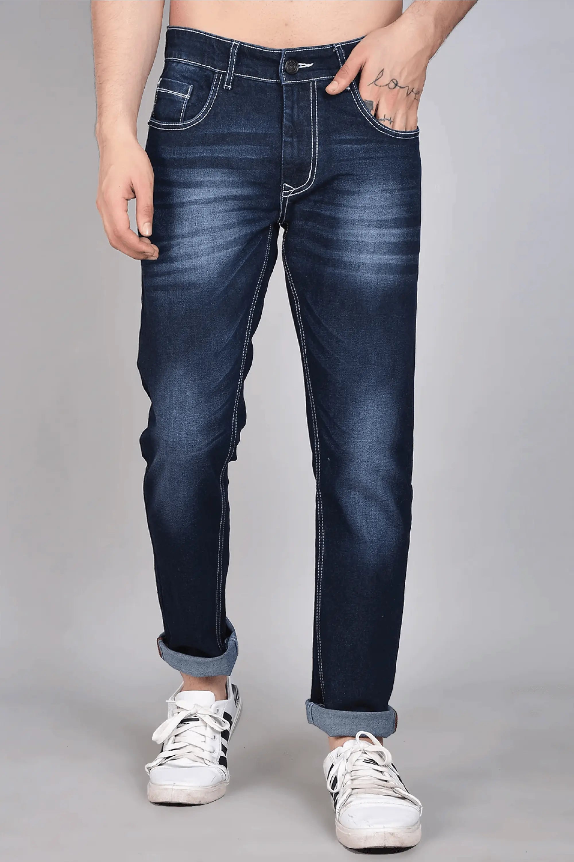 Men's Designer Athletic Taper Denim Jeans | Dark Clean Wash – Ace Rivington