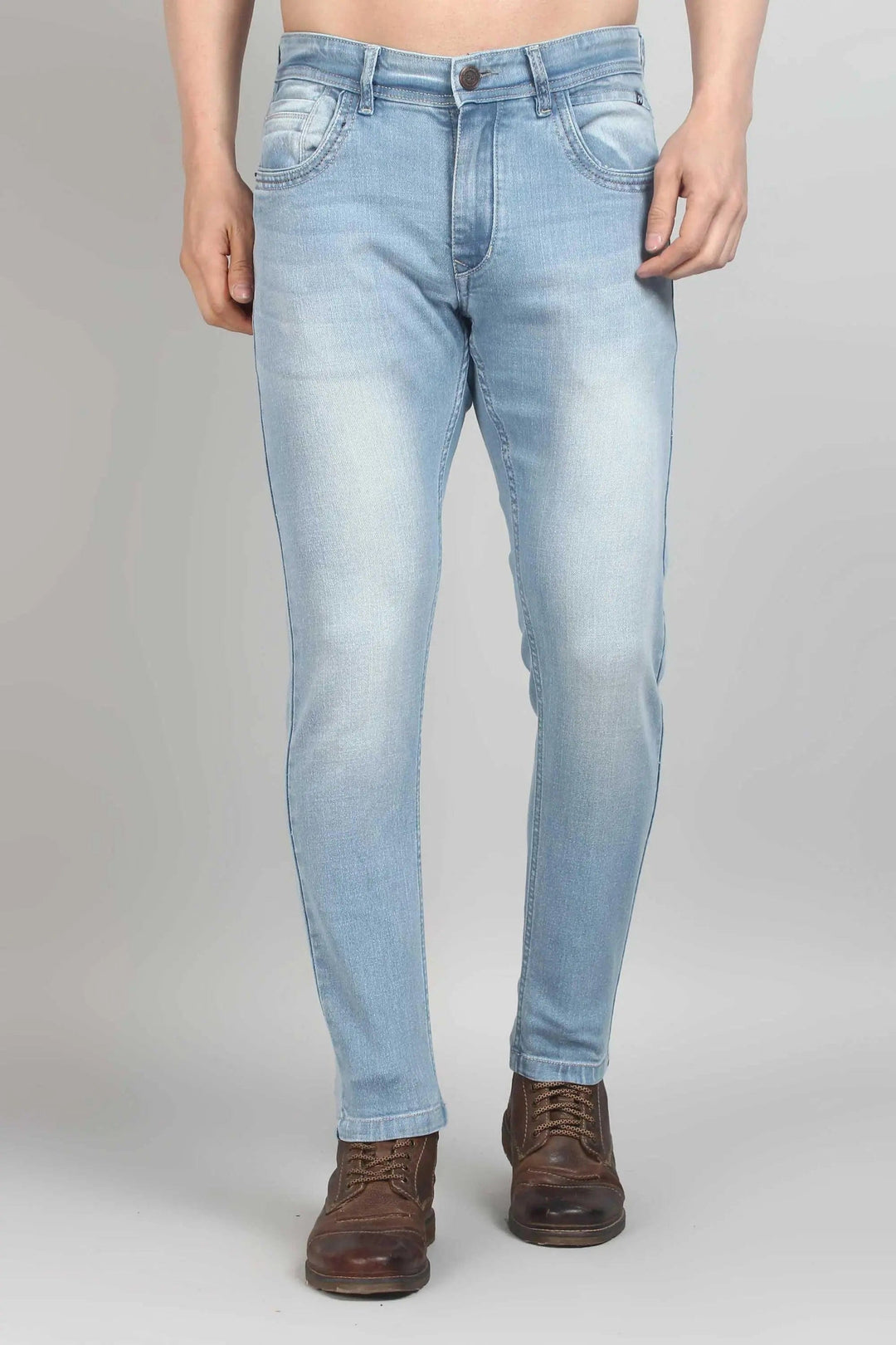 Relaxed Fit Dark Blue Premium Fabric Denim Jeans For Men