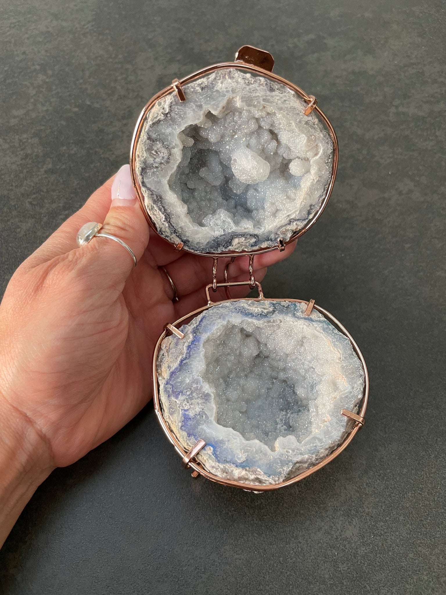 Quartz Crystal Geode Ring Box Athena | Something Blue Wedding Proposal ...