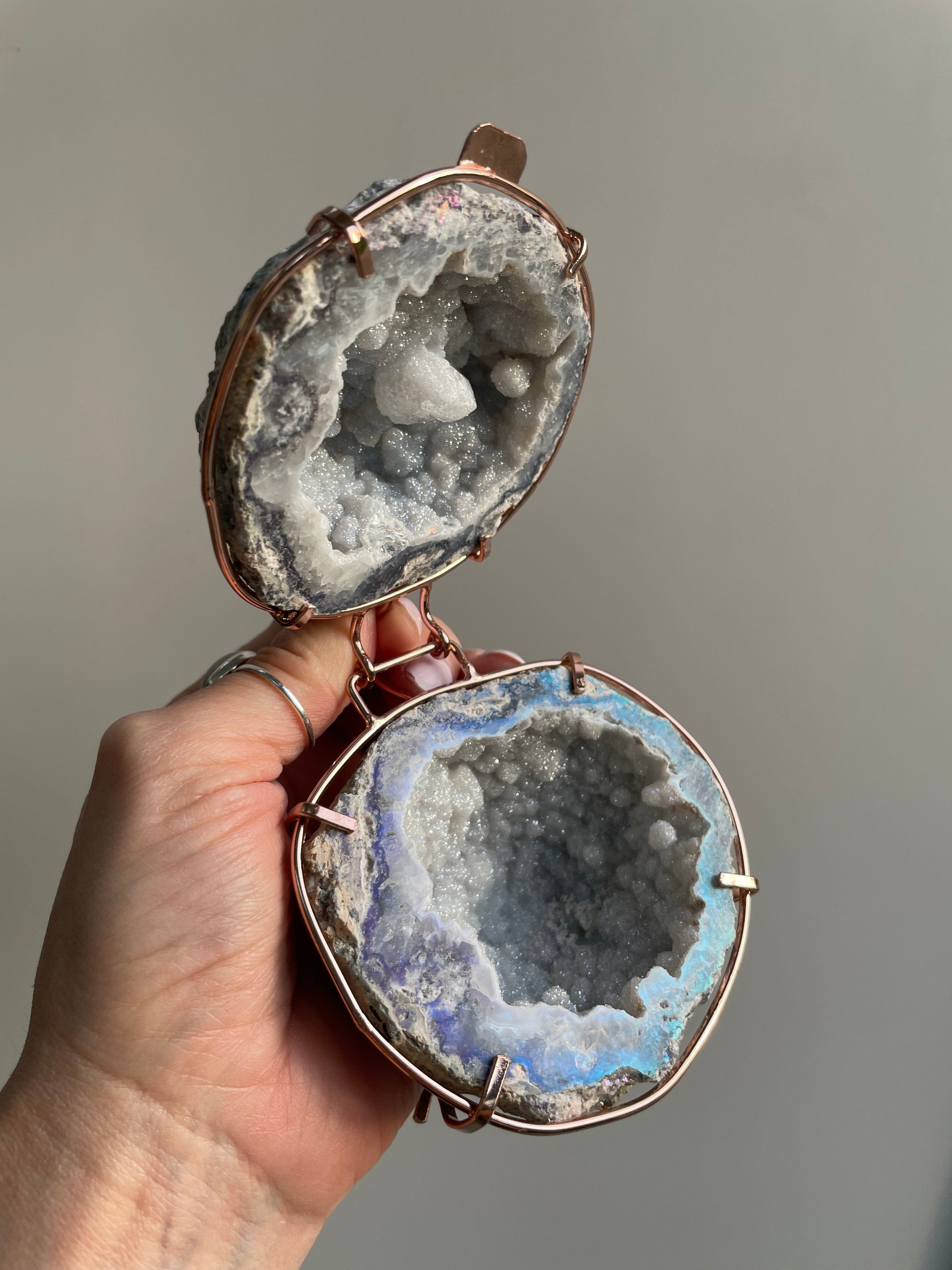 Quartz Crystal Geode Ring Box Athena | Something Blue Wedding Proposal ...