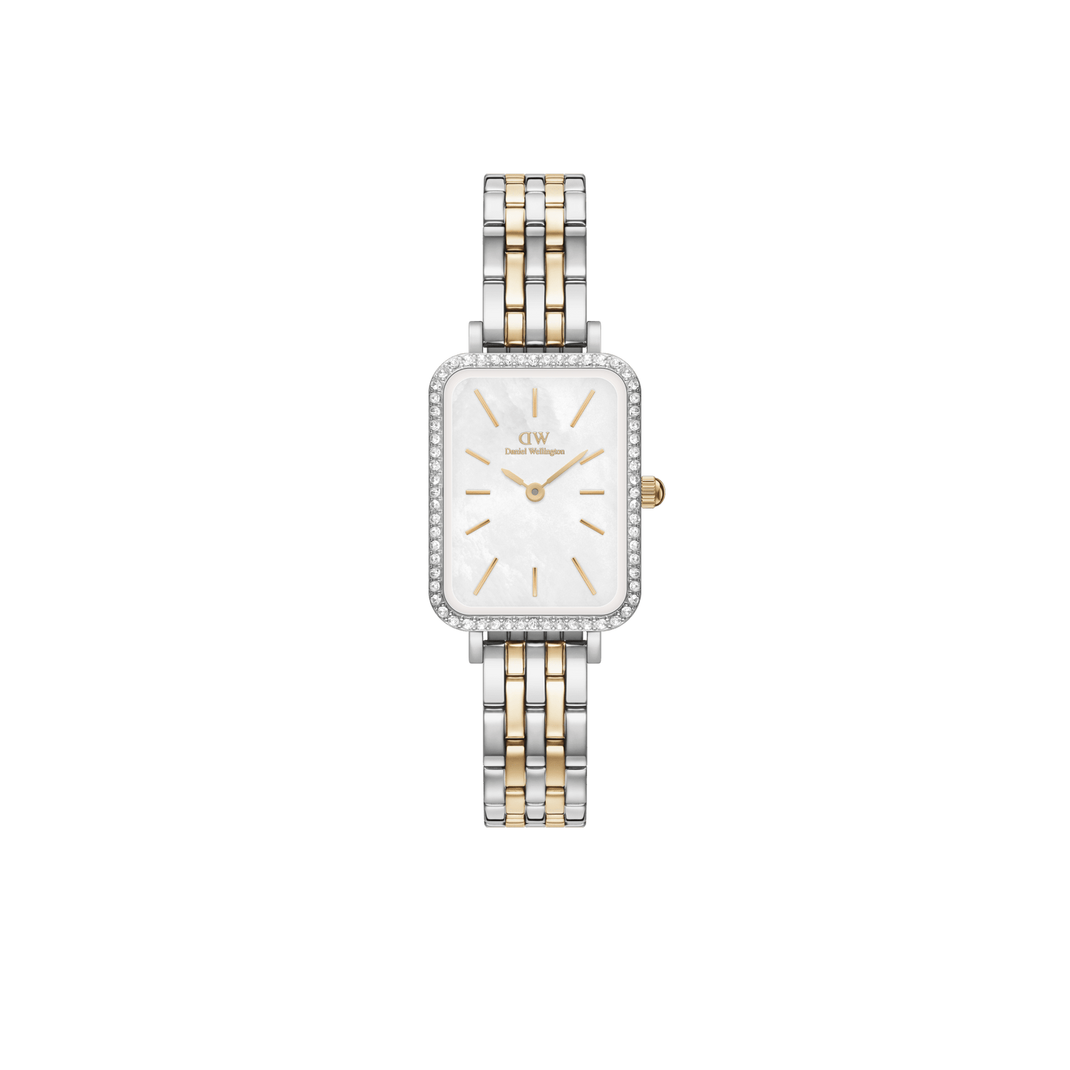 Petite Bezel white MOP watch - with gold strap| DW