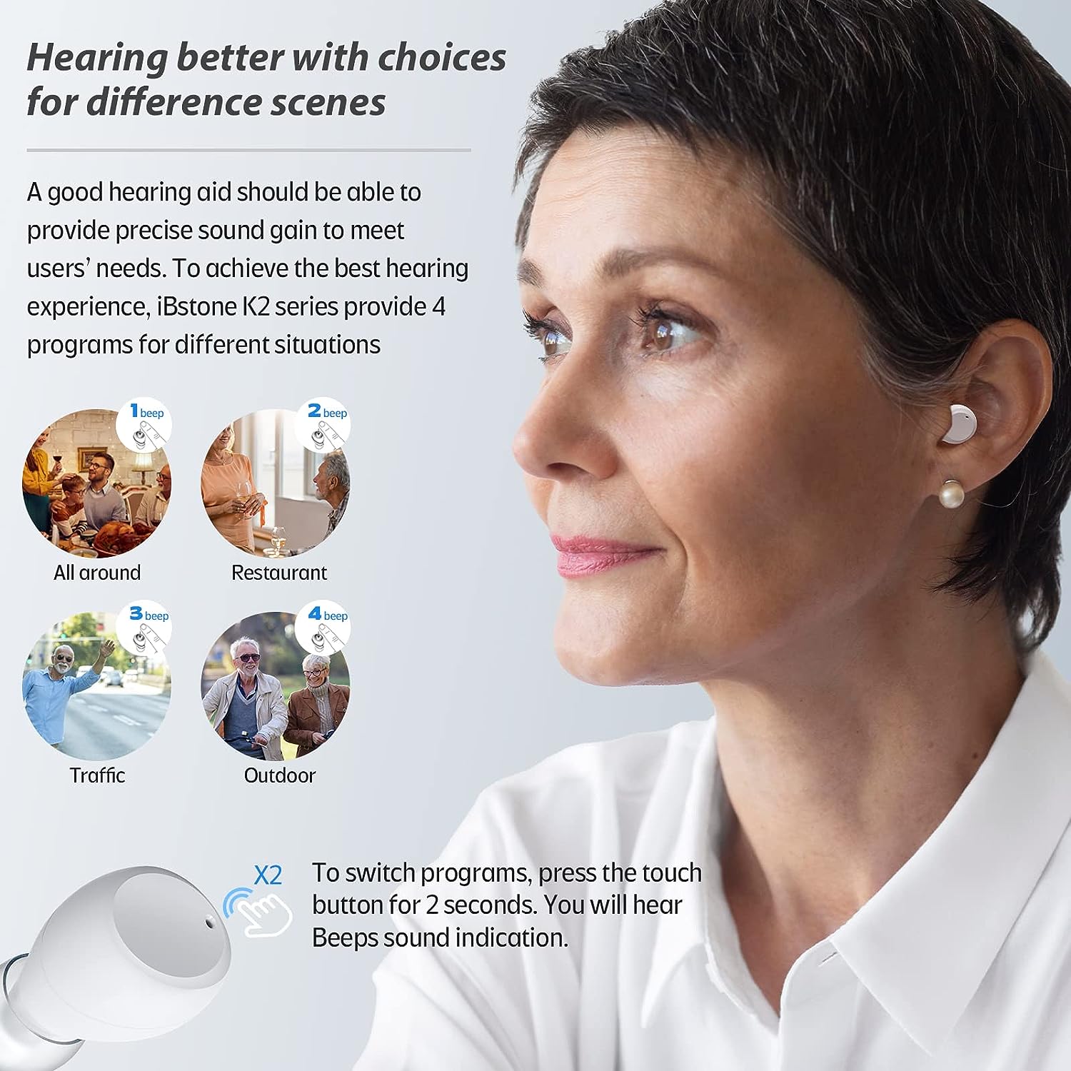 ibstone k22 hearing aids-4 professional modes