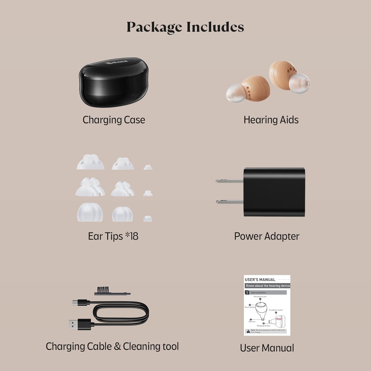iBstone K23 hearing aids package