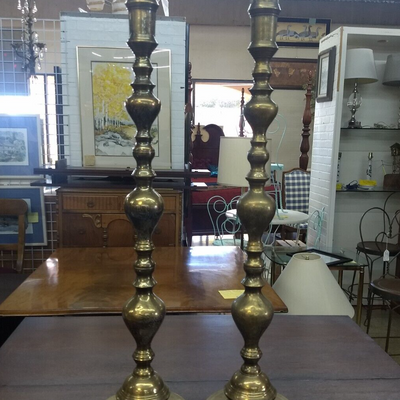 Pair of Vintage Brass Candlesticks - Got Legs Furniture & Décor