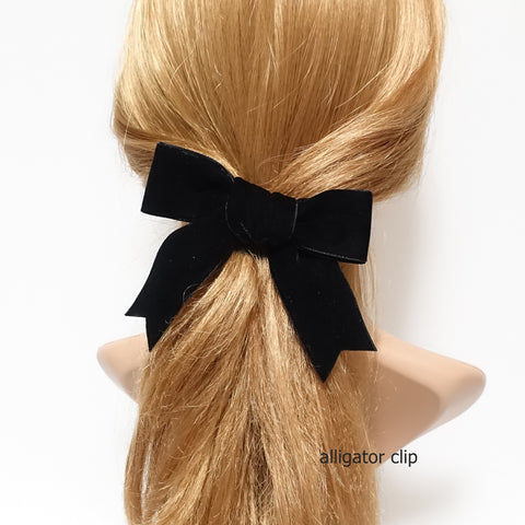 black velvet bow hair clip barrette 