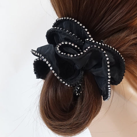 satin rhinestone scrunchies 