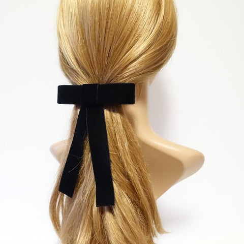 black velvet ribbon bow hair barrette
