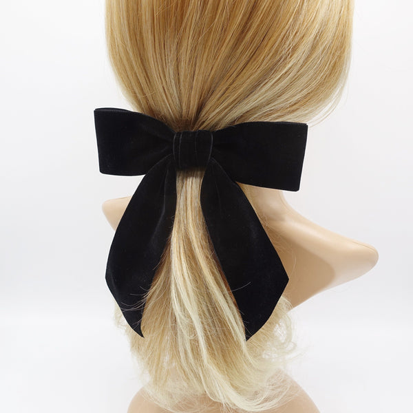 Black Velvet Bow Barrette Hair Net Bun – HairstoryPH
