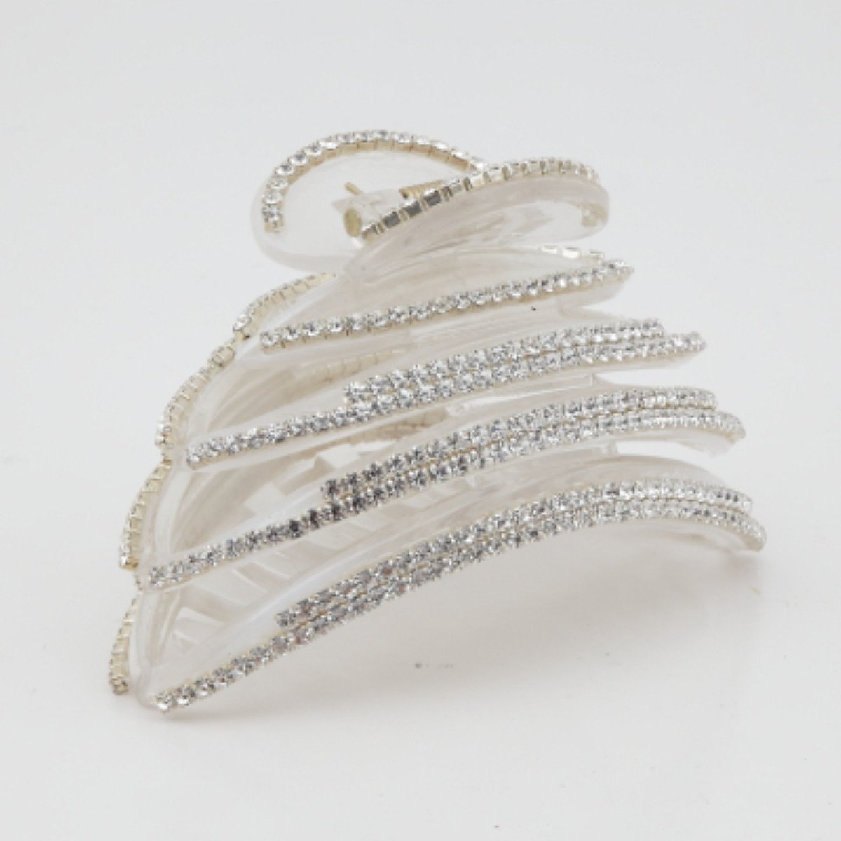 veryshine.com claw/banana/barrette White Cubic Rhinestone Decorative ...