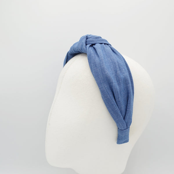 Buy Chambray Blue Denim Headband, Turban Knot Headband, 100% Cotton Denim  Top Knot Hair Band, Wide Headbands With Elastic Online in India - Etsy