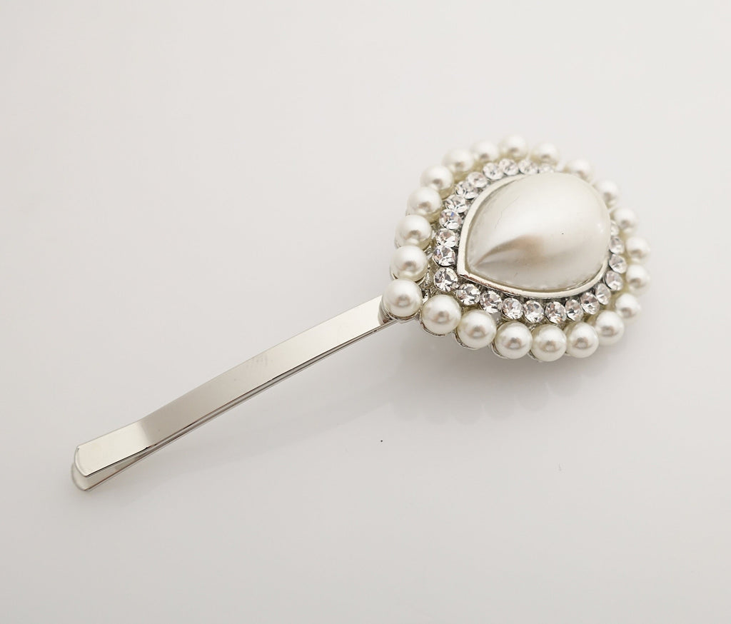 tiny pearl ball decorated hair clip bow circle flower pattern