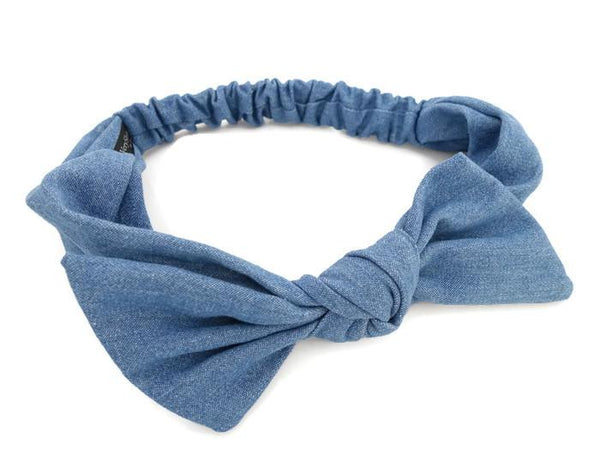 Giegxin 3 Pieces Jean Denim Headband Knot Headband for Women Hair