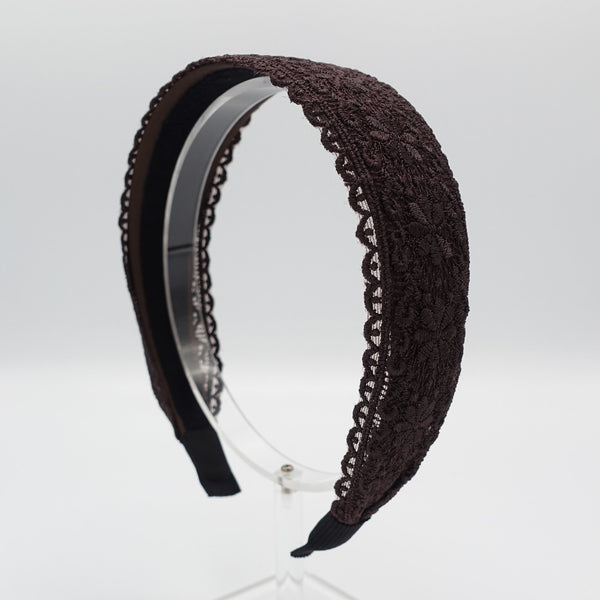 floral lace headband flat headband elegant women hair accessory –