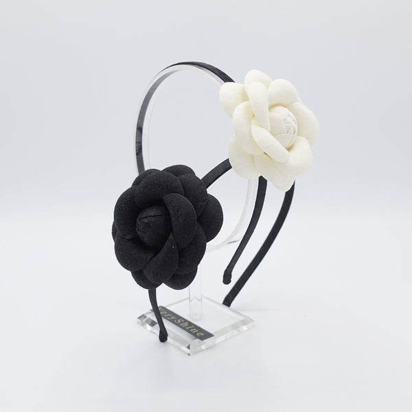 camellia headband woolen flower thin hairband for women –