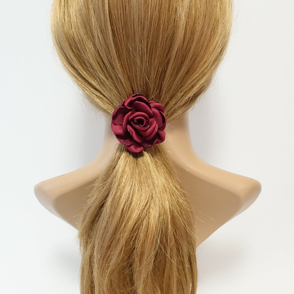 Rose Hair Ties Flower Elastic Ponytail Holder –