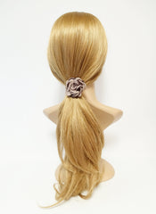 veryshine.com Ponytail holders Handmade flower ponytail holder Simple Wild Rose Flower Elastic Ponytail Holder Women Hair Accessories