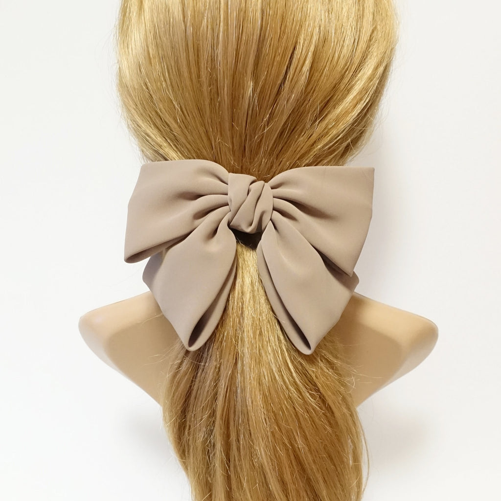 CHL-STORE Exquisite Lace Bow Ponytail Clip Beige