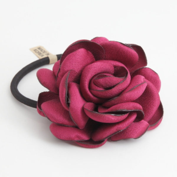 Simple Rose Flower Hair Elastic Ponytail Holder