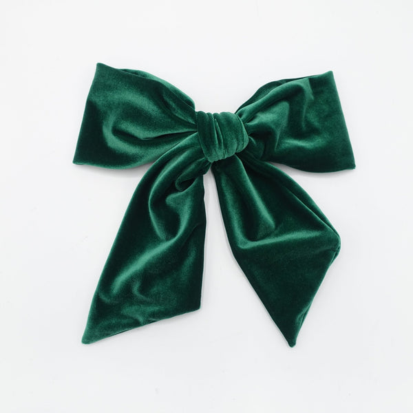 giant velvet bow french barrette wide tail women hair accessory ...