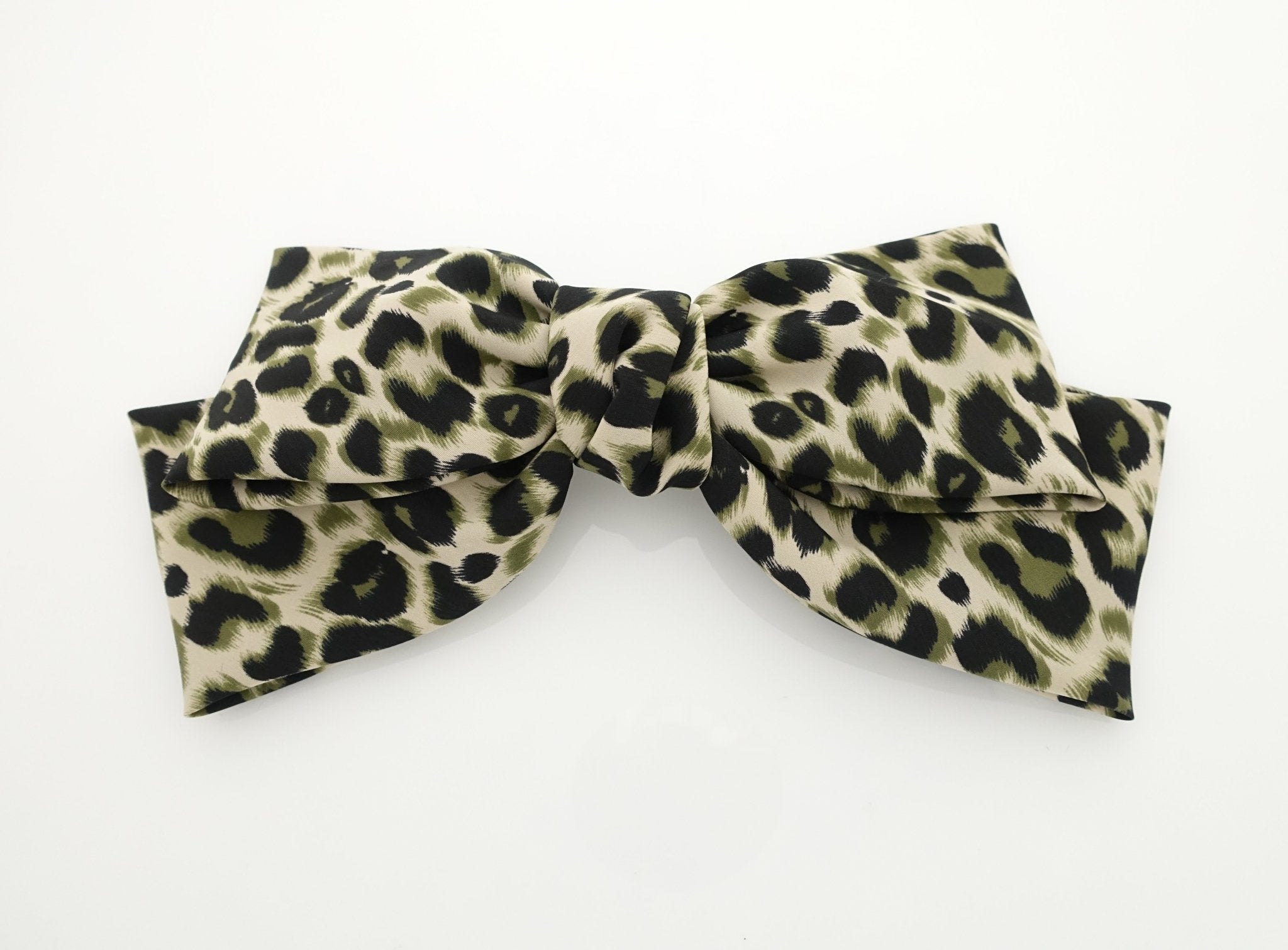 veryshine.com scrunchies/hair holder Khaki Leopard print big bow ...