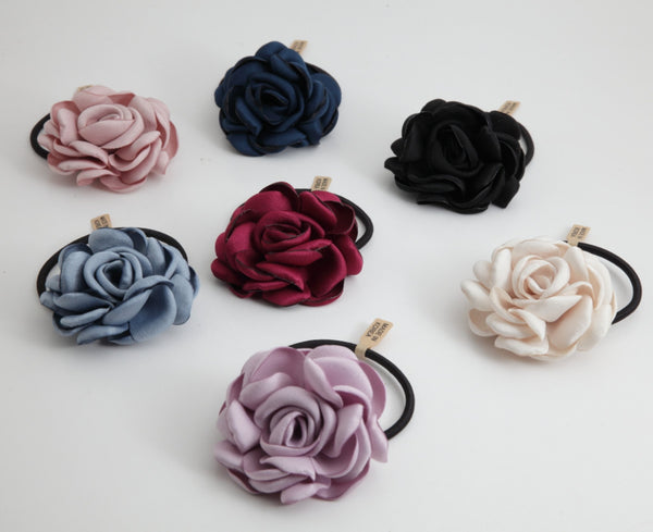 Rose Hair Ties Flower Elastic Ponytail Holder –