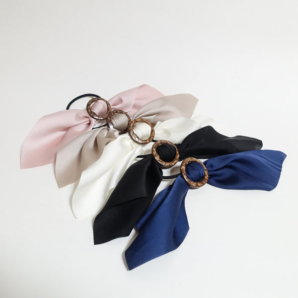 Cellulose Acetate Tail Bow Knot Hair Tie Elastic Ponytail Holder