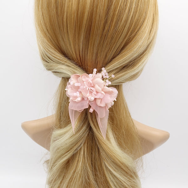Satin Fabric Loop Flower Banana Hair Clip Bow Knot Decorated Women Hair Accessories