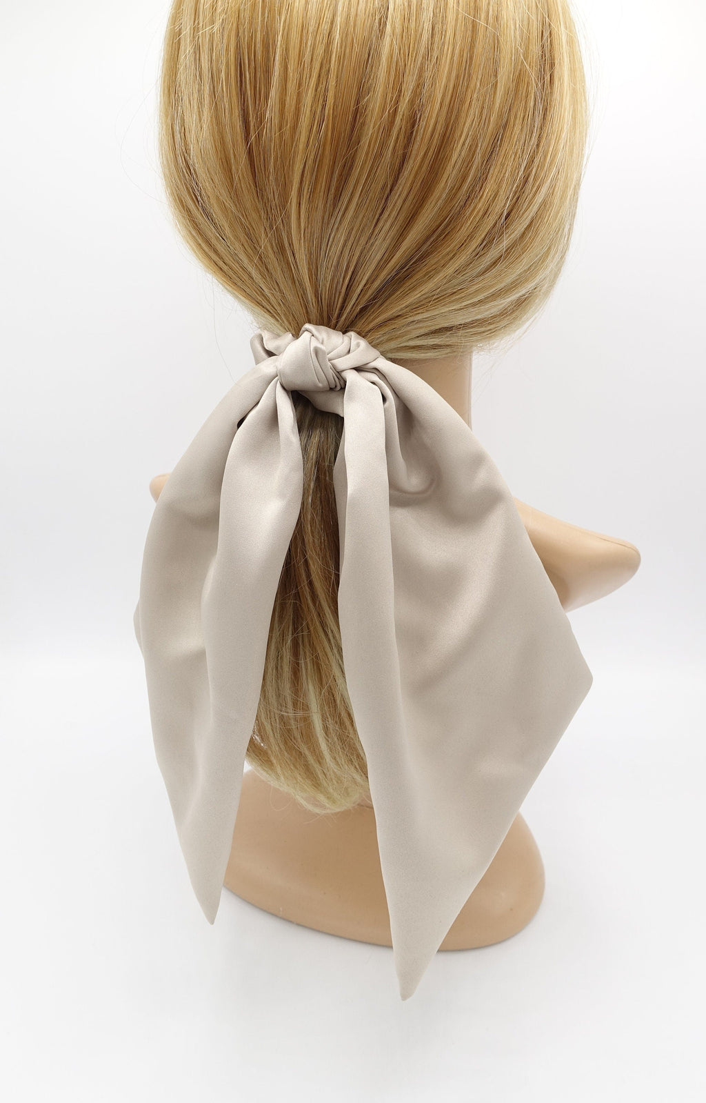 large satin bow scrunchies tail scrunchie for women elastic hair –