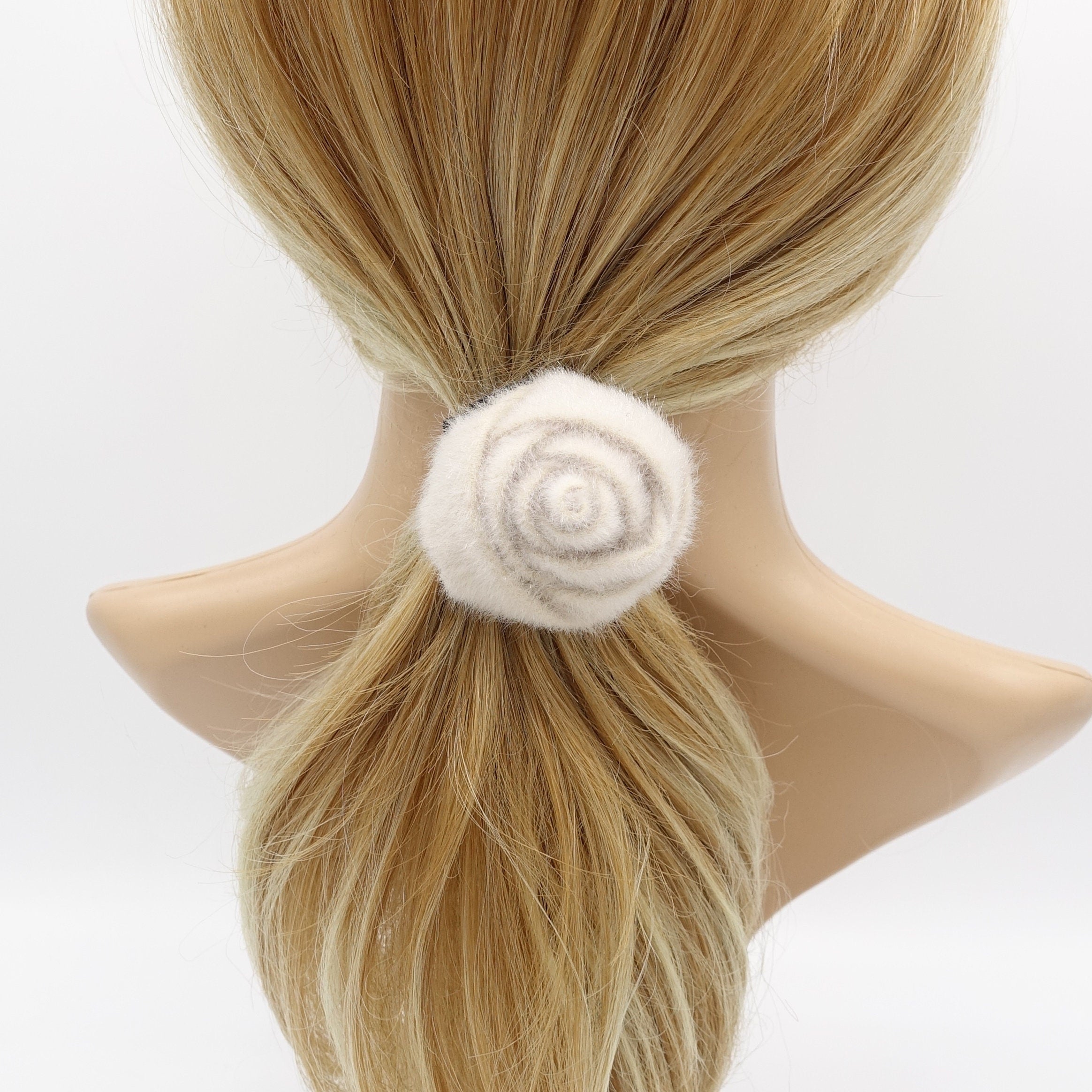 Simple Rose Flower Hair Elastic Ponytail Holder