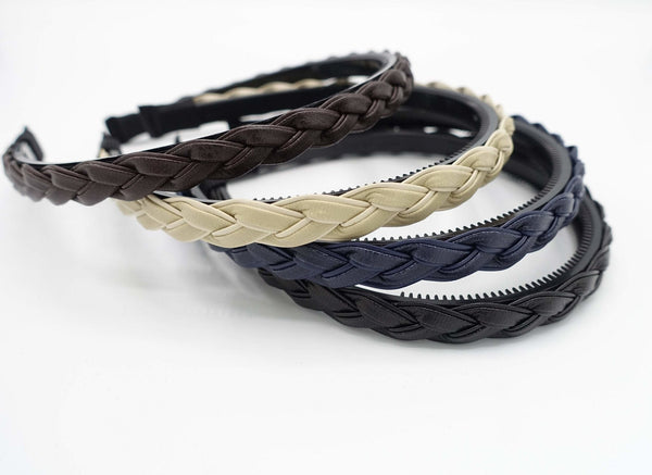 Faux-leather braided headband, Simons