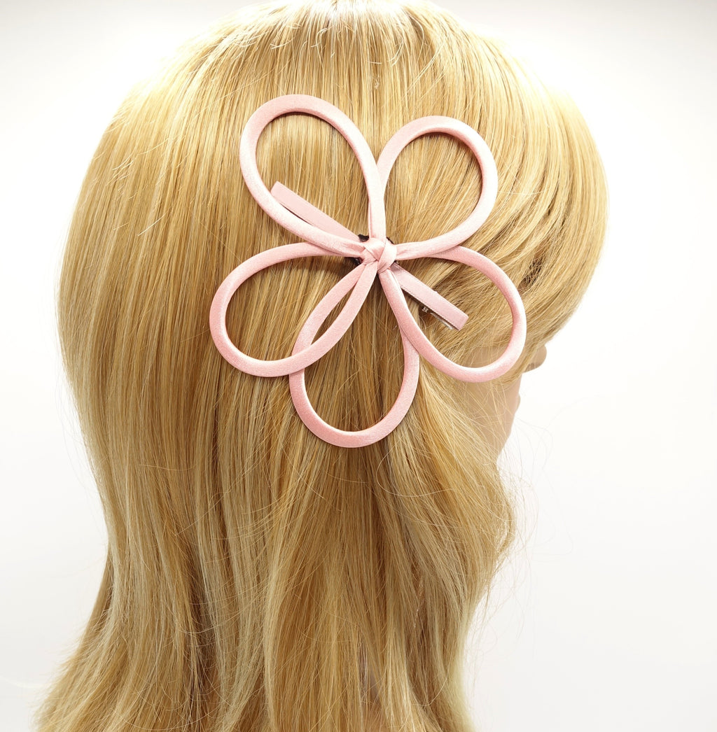 Tiny Pearl Ball Decorated Hair Clip Bow Circle Flower Pattern Women Hair Accessory