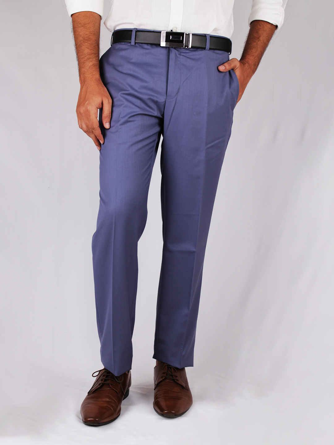 Buy Men's Navy Blue Slim Fit Formal Pant Online | Squirehood – SQUIREHOOD