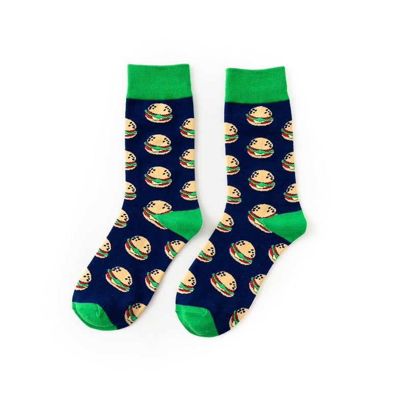 Math patterned dark green socks