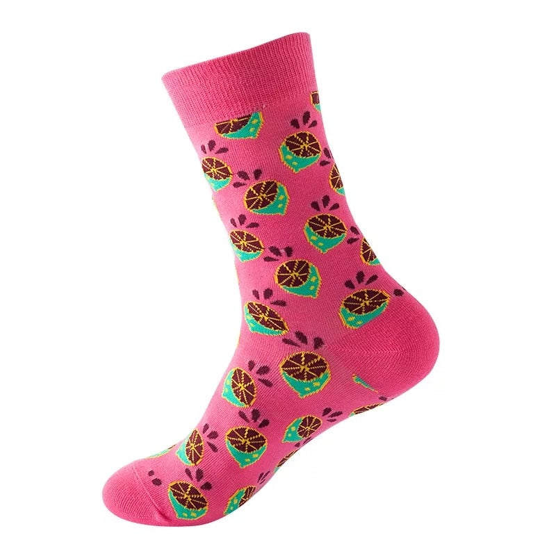 Strawberry patterned light pink socks
