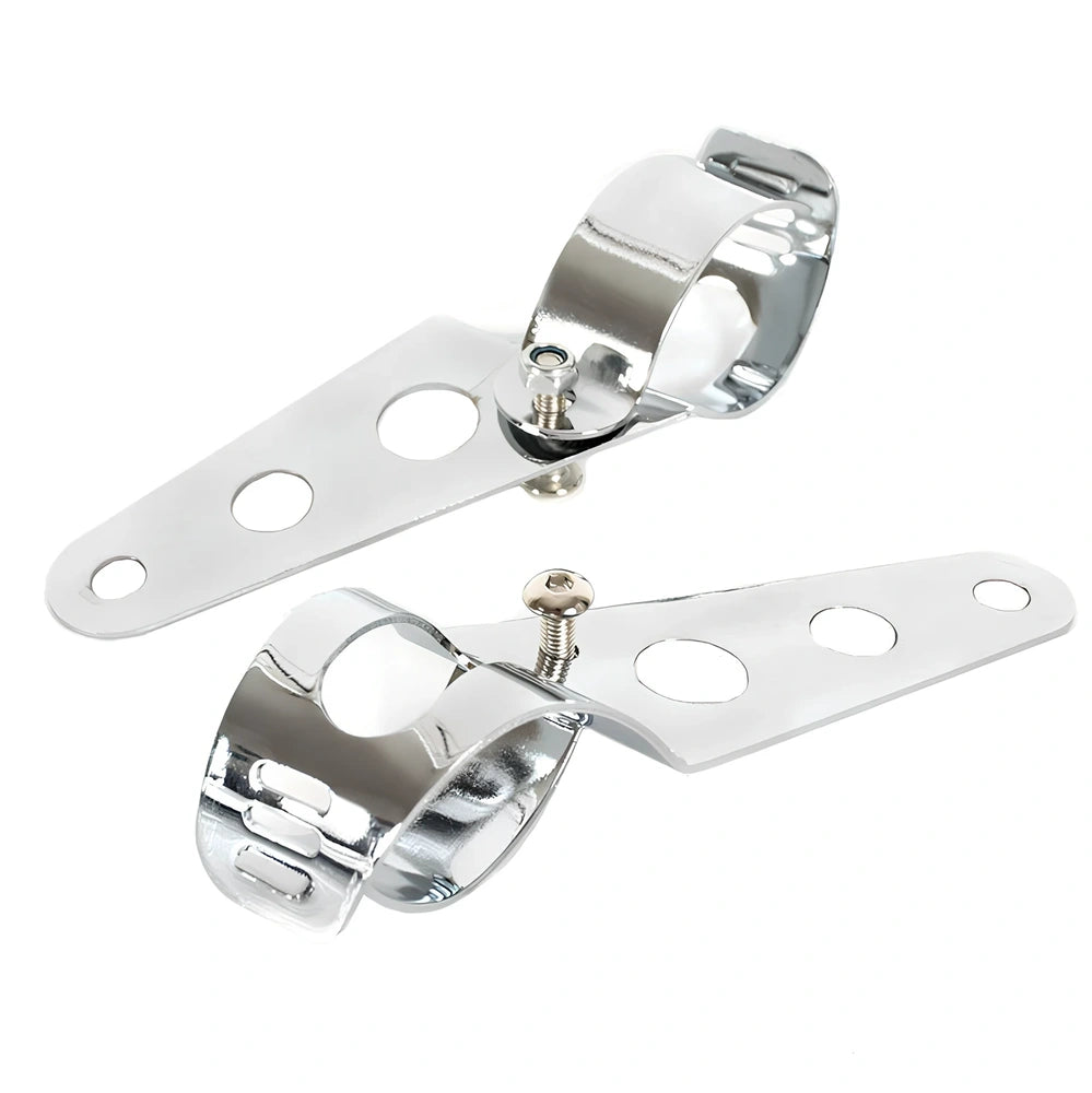 7-inch black ABS motorcycle headlight with yellow LED turn signals and adjustable brackets for cafe racer fit