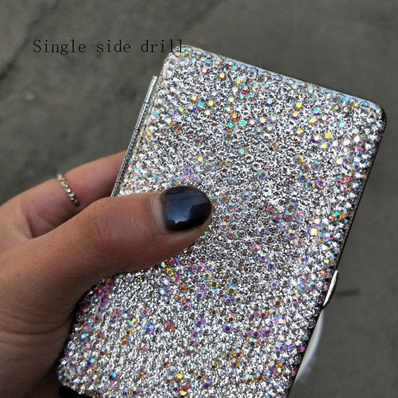 Handmade Diamond Cigarette Case for Women with Rhinestone Detailing