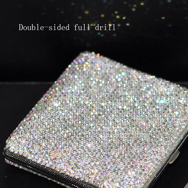 Handmade Diamond Cigarette Case for Women with Rhinestone Detailing
