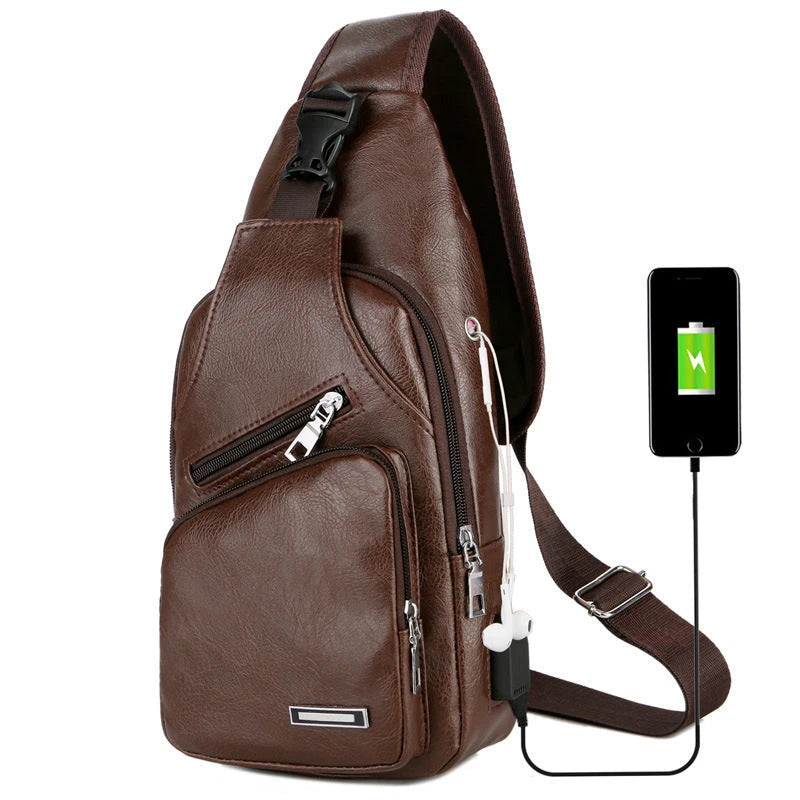 USB Portable Charging Chest Bag with Headphone Jack