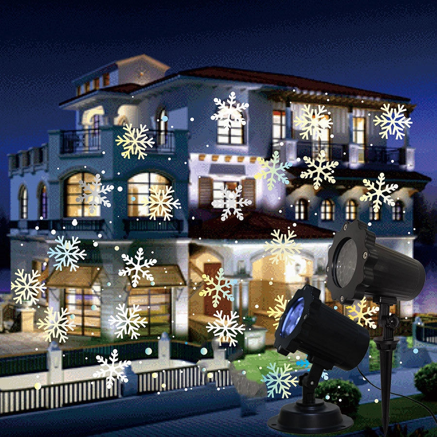 LED Christmas Blizzard Snowflake Laser Light Projector for Outdoor Decor