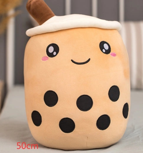 Strawberry Milk Tea Plush Boba Cup Toy: Soft, Skin-Friendly Pillow for Youth