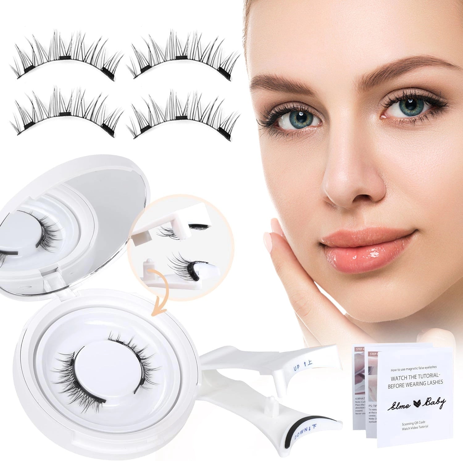 Magnetic Suction False Eyelashes in Mink Hair for Daily Wear