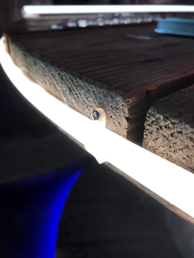 pixel-free led mounted on wood