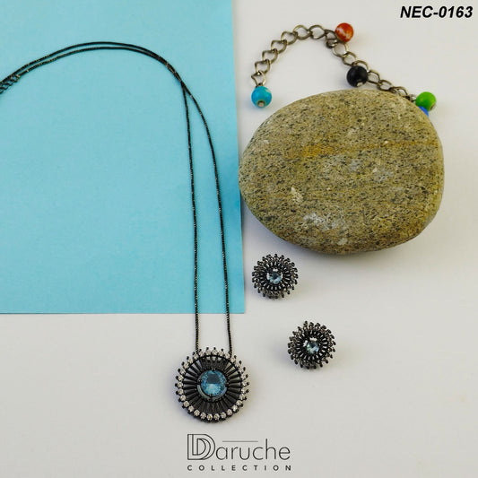 Antique Polish Zircon Stone Necklace Set