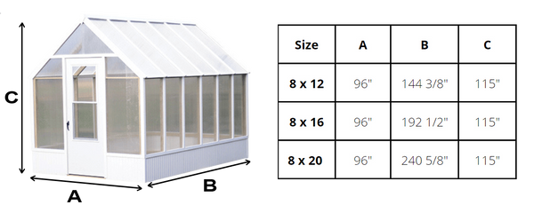 EZ Greenhouse Dimensions