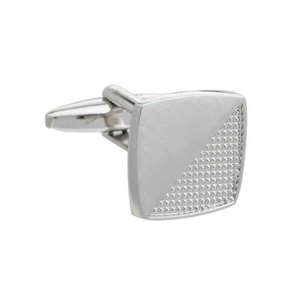 Elizabeth Parker Metal Rough and Smooth Square Cufflinks