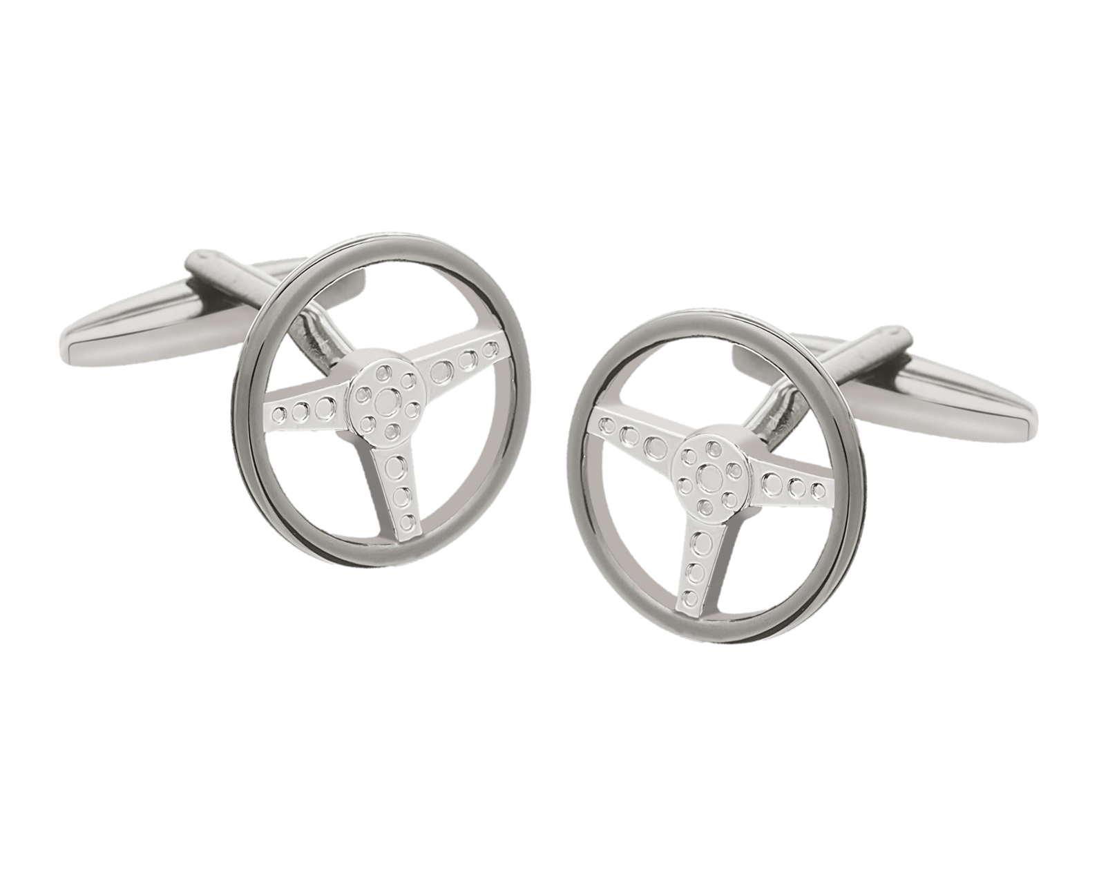 Elizabeth Parker Steering Wheel Simply Metal Cufflinks