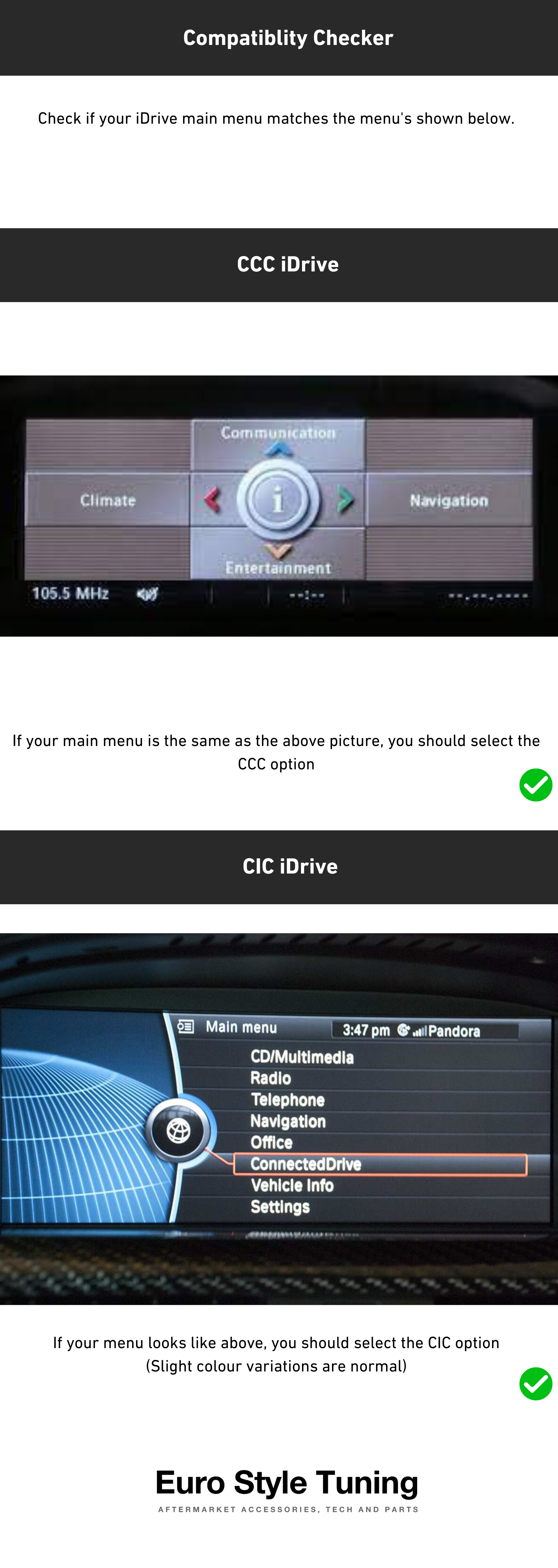 CCC CIC iDrive Compatibility